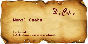 Wenzl Csaba névjegykártya